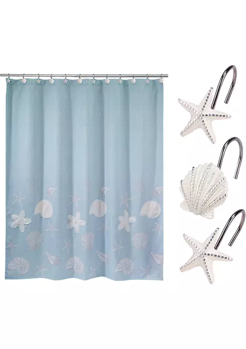 Wholesale ๐ฏ Avanti Sequin Shells Shower Curtain-Hooks Set ๐ 2 Wholesale ๐ฏ Avanti Sequin Shells Shower Curtain-Hooks Set ๐ - Image 2
