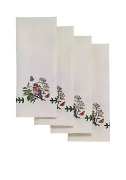 Best Pirce 🥰 Avanti Botanic Garden Birds 4 Piece Napkin Set 🌟