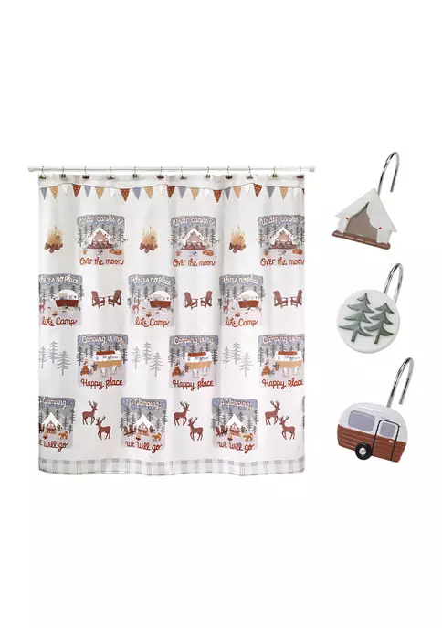 Cheap ๐ Avanti Gone Glamping Shower Curtain-Hooks Set โ 2 Cheap ๐ Avanti Gone Glamping Shower Curtain-Hooks Set โ - Image 2