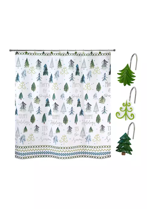 Buy ๐คฉ Avanti ๐ Christmas Trees Shower Curtain and Hook Set ๐งจ 2 Buy ๐คฉ Avanti ๐ Christmas Trees Shower Curtain and Hook Set ๐งจ - Image 2
