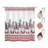 Hot Sale 🎉 Avanti 🎄 Christmas Gnomes Shower Curtain and Hooks Set 🥰