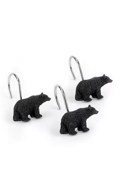 Wholesale ๐ Avanti Black Bear Shower Curtain Hooks ๐