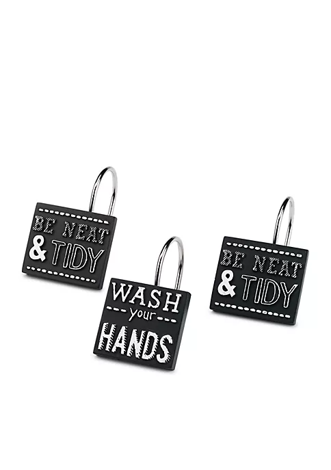 Promo 🔥 Avanti Chalk It Up Shower Hooks - Set of 12 🎁 1 Promo 🔥 Avanti Chalk It Up Shower Hooks - Set of 12 🎁